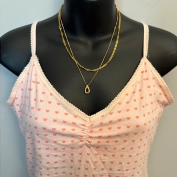 Tops - Light Pink Heart-Print Camisole Top